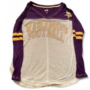 Women’s Minnesota Vikings NFL Team Apparel White & Purple Shirt Size S
